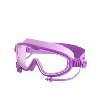 YGMNQAL Large Frame Swimming Goggles with Earplugs for Kids Children's Antifog Swim Pool Glasses Waterproof HD Eyewear(Purple)
