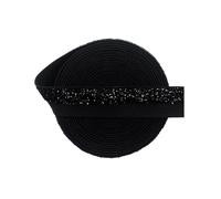 YGMNQAL Metallic Glitter Elastics 5/8" 15mm Spandex Band Hair Tie Bracelet Headband Dress DIY Sewing Trim 10 50 Yard By Spool(Semi Black,50 Yard)