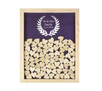 YGMNQAL Ospite con Cornice Drop Top in Legno Rustico Personalizzato | Regali personalizzati for la data del matrimonio con cornice in legno rustico personalizzato for libro degli ospiti