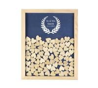 YGMNQAL Ospite con Cornice Drop Top in Legno Rustico Personalizzato | Regali personalizzati for la data del matrimonio con cornice in legno rustico personalizzato for libro degli ospiti