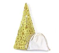 YGMNQAL Retro Floral Lace Hollow Out Women's Bag Casual Tote Soft Handle Daily Use Large Size Foldable Oulder For Holiday(Yellow)