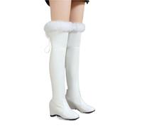 YGMNQAL Spring Thigh High Boots Platform Winter Women Over The Knee Suede Long Heels Plush Wedge Shoes(Color1,Color33)