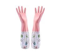 YGMNQAL Thicken Women's Dishwashing Long Sleeves PVC Gloves,Waterproof,latex Free,Reusable, Kitchen Cleaning, Working Safety(Color01)