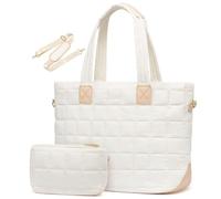 YGMNQAL Women Padding Space Shoulder Bag Large Capacity Crossbody Hobo Handbag Travel Down Shopping Tote(Beige)