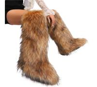 YGMNQAL Women's Over-The-Knee Boots High Winter Snow And Cashmere Leg Warm Non-Slip Soles(E,46)