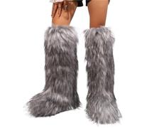 YGMNQAL Women's Over-The-Knee Boots High Winter Snow And Cashmere Leg Warm Non-Slip Soles(F,42)