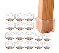YGMXZL 16pcs Gambe in Silicone per Sedia, cuscinetti di gamba di sedia,trasparente quadrato sedia tavolo gamba tappi,Wood Floor protezioni mobili piedi cover (31-36MM)