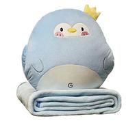 YGMXZL Cuscino da abbracciare,3 in 1 Trapunta Multifunzionale Coperta per Cuscino,cuscino portatile leggero da viaggio,per viaggi e campeggio all'aperto (M, Pinguino)