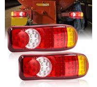 Ygmylandbb Led Luci Posteriori Rimorchio, luci posteriori lampada per camion, 24V 66LED Universale Freccia Sequenziale Fluido Stop Freno Girare Singal Fanale Posteriore, 2 pezzi (46LED)