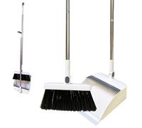 YGNNBC Set paletta-scopa lungo manico versatile spazzatura antivento girevole (bianco)