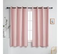 YGO Tende oscuranti rosa per camera da letto di ragazze, con occhielli, isolamento termico, per bloccare la luce e la privacy, 2 pannelli (larghezza x lunghezza) 132 x 114 cm ciascuno, rosa chiaro