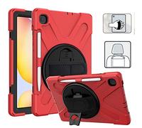 YGoal Case per Galaxy Tab S6 Lite 2024 Cover kids Protettiva Antiurto supporto 360° girevole, Mano Tracolla e Tracolla Custodia per Samsung Galaxy Tab S6 Lite 10.4 P620/P610/P613, Rosso