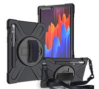 YGoal Case per Galaxy Tab S7 Cover Kids Protettiva Antiurto Supporto 360° Girevole con Supporto, Tracolla a Mano e Tracolla Bambini Custodia per Samsung Galaxy Tab S7 11 Pollice T870/T875, Nero