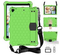 YGoal Custodia per iPad 9.7 - con Tracolla a Mano e Tracolla Custodia Protettiva Antiurto per Bambini Morbida Silicone Case Cover per iPad 9.7/iPad Air 9.7, Verde
