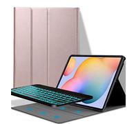 YGoal Tastiera Custodia per Lenovo Smart Tab M10 Plus, [7 Colors Backlit] [QWERTY Layout] Pelle PU Custodia con Wireless Tastiera per Lenovo Smart Tab M10 Plus 10.3 2020 (Rsa Oro)