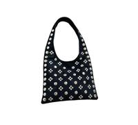 YGSGJSP Borsa Rivet Borsa a tracolla sotto le ascelle con rivetti a pois in pelle scamosciata da donna borchie in metallo moto stile punk vintage(Black)