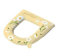 YGSGJSP Coprisedile 2 Pezzi Cuscino for Sedile WC Impermeabile Rotondo Universale in Schiuma di Silicone Imbottitura Estiva per WC(Yellow)