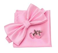 YGSGJSP Cravatte da uomo Set di papillon da uomo 3 pezzi Plaid Gemelli formali for feste matrimonio Papillon Fazzoletto Lotti tre per completare(Color 21)