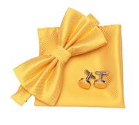 YGSGJSP Cravatte da uomo Set di papillon da uomo 3 pezzi Plaid Gemelli formali for feste matrimonio Papillon Fazzoletto Lotti tre per completare(Color 6)
