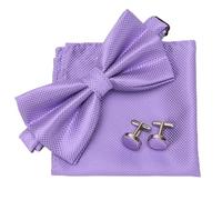 YGSGJSP Cravatte da uomo Set di papillon da uomo 3 pezzi Plaid Gemelli formali for feste matrimonio Papillon Fazzoletto Lotti tre per completare(Color 10)