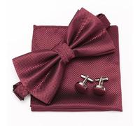YGSGJSP Cravatte da uomo Set di papillon da uomo 3 pezzi Plaid Gemelli formali for feste matrimonio Papillon Fazzoletto Lotti tre per completare(Color 20)