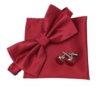 YGSGJSP Cravatte da uomo Set di papillon da uomo 3 pezzi Plaid Gemelli formali for feste matrimonio Papillon Fazzoletto Lotti tre per completare(Color 17)