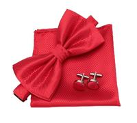 YGSGJSP Cravatte da uomo Set di papillon da uomo 3 pezzi Plaid Gemelli formali for feste matrimonio Papillon Fazzoletto Lotti tre per completare(Color 3)