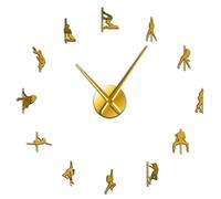 YGSGJSP Orologio Adesivo da Parete Pole Dance DIY Giant Wall Clock