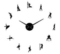 YGSGJSP Orologio Adesivo da Parete Pole Dance DIY Giant Wall Clock