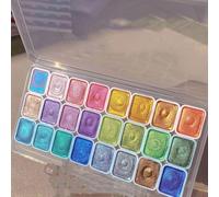 YGSIKY Set di Colori ad Acquerello mutevoli, Scatola di Colori con Colori ad Acquerello Glitterati, Set di Colori ad Acquerello,Set di Colori ad Acquerello Metallizzati per artisti Principianti (D)