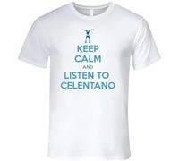 YGT56UYHft Hzjun-Keep-Calm-And-Listen-to-Celentano-t-Shirt-Adriano-Celentano-Italian-Super-Star-Yuppi-du White S