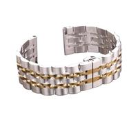 YGUK0J Bracciale In Acciaio Inossidabile Solido Compatibile Con Galaxy Watch 4 Cinturino Da Donna Uomo Cinturini Da 20 Mm 22 Mm Cinturino In Metallo(Silver and Gold,22mm)