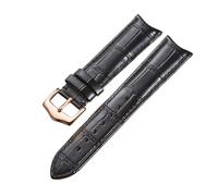 YGUK0J Cinturini for cinturini in pelle Arc End 19mm 20mm 21mm 22m Cinturino con estremità curva Adattatore con fibbia in acciaio Cinturino for orologio(Black Rose Gold,21mm)