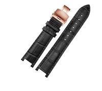 YGUK0J Cinturino For Orologio In Vera Pelle Compatibile Con MK Michael Kors Mike Coles Mk2277 2425 Impermeabile Resistente Al Sudore, Da 20 Mm(Black-Rose-B1)
