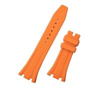 YGUK0J Cinturino In Morbida Gomma Siliconica Da 26 Mm Compatibile Con I Ganci AP Strap 15400/15500/26331(Orange,Rose Gold Hooks,Blk Buckle)