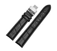 YGUK0J Cinturino In Vera Pelle A Grana Superiore Compatibile Con L'orologio GS3674T GS5595 18 19 20 21 Cinturino Con Fibbia A Farfalla Da 22 Mm(Black white-01,15mm)