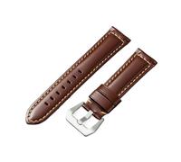 YGUK0J Cinturino in vera pelle Crazy Horse fatto a mano, linea spessa, da uomo, compatibile con 20, 22, 24 e 26 mm.(Bright brown,20mm)