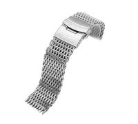 YGUK0J Compatibile con Galaxy Watch Milanese Loop Bracciale in acciaio inossidabile a maglia intrecciata 18 20 22 24 mm Doppio pulsante Solido cinturino for orologio(Silver,22mm)