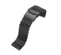 YGUK0J Compatibile con Galaxy Watch Milanese Loop Bracciale in acciaio inossidabile a maglia intrecciata 18 20 22 24 mm Doppio pulsante Solido cinturino for orologio(Black,24mm)