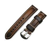 YGUKOJ 20mm 22mm 24mm 26mm Handmade Italian Brown Zwart Blue Blue Vintage Genuine Leather Glack Band Strap for Panerai Huawei. Guardando uomini(Coffee,24mm)