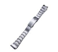 YGUKOJ 21mm argento in acciaio inossidabile in acciaio inox di acciaio inox di ricambio da polso di ricambio Braccialetto Glide Flip Lock Chiusura compatibile con Oyster DeepSea