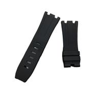 YGUKOJ 28mm nero blu 15703 Natura Gomma in silicone in silicone orologio da uomo orologio cinturino in forma for Ap. Guarda Audemars e Piguet Belt Logo Tools(Black,With silver buckle)