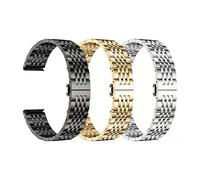 YGUKOJ 316l. Cinturino for orologio universale in acciaio inox 1 0mm 12mm 14mm 16mm 18mm 20mm 22mm 24mm Guarda la banda compatibile con Smart Watch(Gold,20mm)