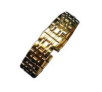 YGUKOJ Braccialetto in metallo solido braccialetto argento nero rosa rosa uomo donna stainles in acciaio orologio cinturino cinturino da 12 mm 14mm 16mm 18mm 19mm 20mm(Silver gold,20mm)