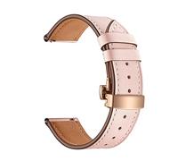 YGUKOJ Cinturino in pelle da 20 mm Compatibile con Samsung Galaxy Watch 4 3 Band classica 42mm 46mm attivo 2 40mm 44mm Bracciale da 41 mm for Garmin Venu/Mq Cintura(Pink-Rosegold Clasp)