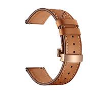 YGUKOJ Cinturino in pelle da 20 mm Compatibile con Samsung Galaxy Watch 4 3 Band classica 42mm 46mm attivo 2 40mm 44mm Bracciale da 41 mm for Garmin Venu/Mq Cintura(Brown-Rosegold Clasp)