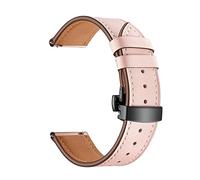 YGUKOJ Cinturino in pelle da 20 mm Compatibile con Samsung Galaxy Watch 4 3 Band classica 42mm 46mm attivo 2 40mm 44mm Bracciale da 41 mm for Garmin Venu/Mq Cintura(Pink-Black Clasp)