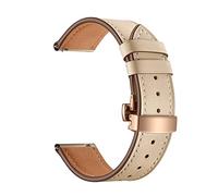 YGUKOJ Cinturino in pelle da 20 mm Compatibile con Samsung Galaxy Watch 4 3 Band classica 42mm 46mm attivo 2 40mm 44mm Bracciale da 41 mm for Garmin Venu/Mq Cintura(Apricot-Rosegold)