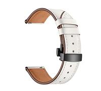 YGUKOJ Cinturino in pelle da 20 mm Compatibile con Samsung Galaxy Watch 4 3 Band classica 42mm 46mm attivo 2 40mm 44mm Bracciale da 41 mm for Garmin Venu/Mq Cintura(White-Black Clasp)