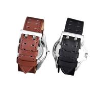 YGUKOJ Cinturino in vera pelle Cinturino compatibile con Hammi Hamilton Air Field Jazz Khaki Series Classic in pelle orologio cinturino 20 22mm uomini(Black White-steel,20mm)